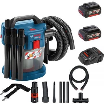 Bosch  GAS 18V-10 L + 1600A00B8J - Aspirator 90 mbar accesorii + Set 2 acumulatori si incarcator Li-Ion 18 V 5 Ah