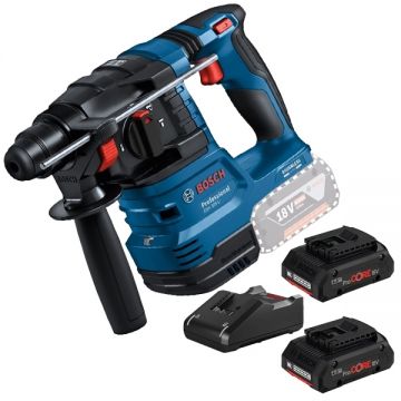 Bosch  GBH 185-LI + ProCORE + GAL 18V-40 - Rotopercutor SDS-Plus 1.9 J + Set 2 acumulatori si incarcator Li-Ion 18 V 4 Ah