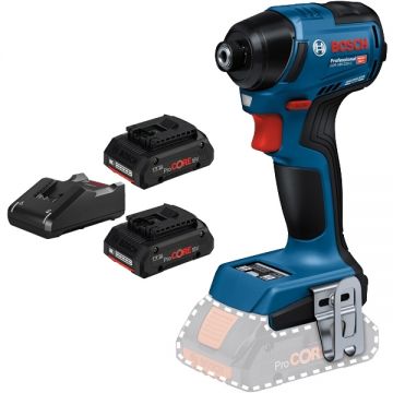 Bosch  GDR 18V-220 C + ProCORE + GAL 18V-40 - Masina de insurubat cu impact 220 Nm M6-M16 + Set 2 acumulatori si incarcator Li-Ion 18 V 4 Ah