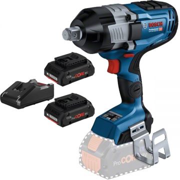 Bosch  GDS 18V-1600 HC + ProCORE + GAL 18V-40 - Masina de insurubat cu impact patrat 3/4 inch 2200 Nm + Set 2 acumulatori si incarcator Li-Ion 18 V 4 Ah