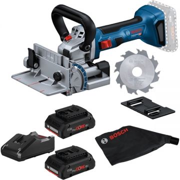 Bosch  GFF 18V-22 + ProCORE + GAL 18V-40 - Masina de frezat pentru dibluri plate 22 mm + Set 2 acumulatori si incarcator Li-Ion 18 V 4 Ah