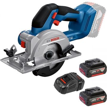 Bosch  GKS 18V-51 + 1600A00B8J - Fierastrau circular 140x20 mm + Set 2 acumulatori si incarcator Li-Ion 18 V 5 Ah