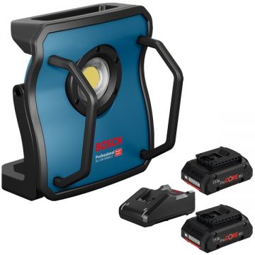 Bosch  GLI 18V-10000 C + ProCORE + GAL 18V-40 - Lampa + Set 2 acumulatori si incarcator Li-Ion 18 V 4 Ah