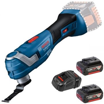 Bosch  GOP 185-LI + 1600A00B8J - Multicutter + Set 2 acumulatori si incarcator Li-Ion 18 V 5 Ah