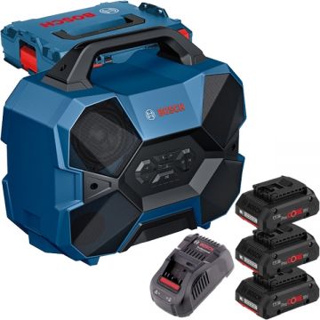 Bosch  GPB 18V-6 C + 0615990L1R - Radio + Set 3 acumulatori si incarcator Li-Ion 18 V 4 Ah valiza speciala