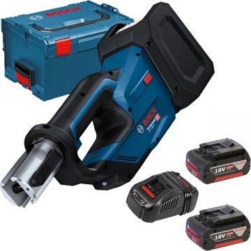 Bosch  GPT 18V-19 + 1600A00B8J - Aparat de presare 19 kN 35-40 mm valiza speciala + Set 2 acumulatori si incarcator Li-Ion 18 V 5 Ah