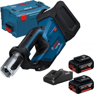 Bosch  GPT 18V-19 + GBA + GAL 18V-40 - Aparat de presare 19 kN 35-40 mm valiza speciala + Set 2 acumulatori si incarcator Li-Ion 18 V 5 Ah