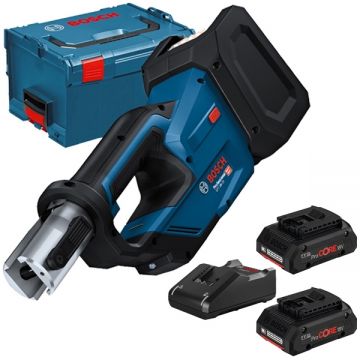 Bosch  GPT 18V-19 + ProCORE + GAL 18V-40 - Aparat de presare 19 kN 35-40 mm valiza speciala + Set 2 acumulatori si incarcator Li-Ion 18 V 4 Ah