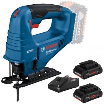Bosch  GST 183-LI + ProCORE + GAL 18V-40 - Fierastrau pendular + Set 2 acumulatori si incarcator Li-Ion 18 V 4 Ah