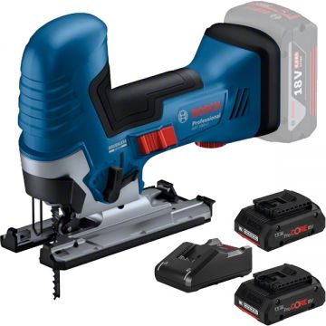 Bosch  GST 185-LI + ProCORE + GAL 18V-40 - Fierastrau pendular + Set 2 acumulatori si incarcator Li-Ion 18 V 4 Ah