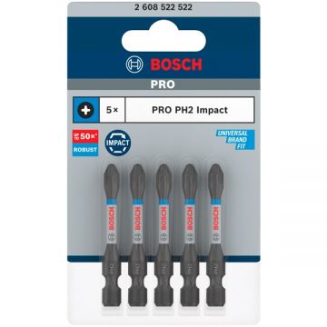 Bosch  PRO Impact - Set capete de insurubare profil PH2 5 bucati