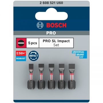 Bosch  PRO Impact - Set capete de insurubare profil plat 5 bucati