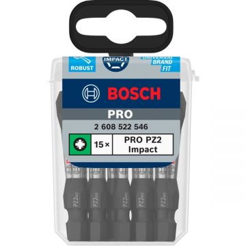 Bosch  PRO Impact - Set capete de insurubare profil PZ2 15 bucati