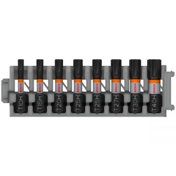 Bosch  PRO Impact - Set capete de insurubare profil TORX cu gaura 8 bucati