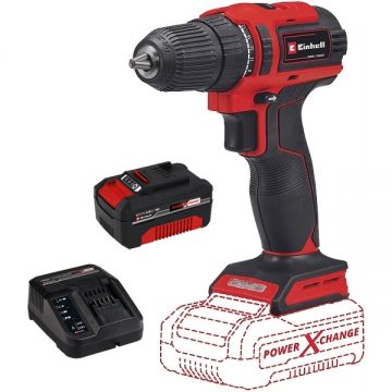 Einhell  TE-CD 18/40 Li BL PXC + Starter Kit - Masina de gaurit si insurubat 40 Nm + Set 1 acumulator si incarcator Li-Ion 18 V 4 Ah