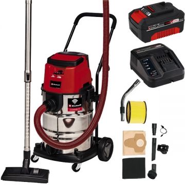 Einhell  TE-VC 36/30 S Auto PXC + Starter Kit - Aspirator 150 mbar accesorii + Set 1 acumulator si incarcator Li-Ion 18 V 4 Ah
