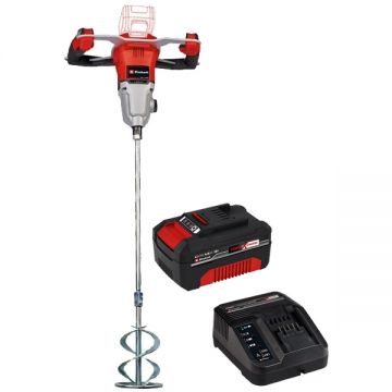 Einhell  TP-MX 18-2 Li BL PXC + Starter Kit - Masina de amestecat 120 mm + Set 1 acumulator si incarcator Li-Ion 18 V 4 Ah