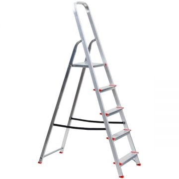 Evotools  681588 - Scara constructii dubla 1.61 m 150  kg 4+P  trepte tronson
