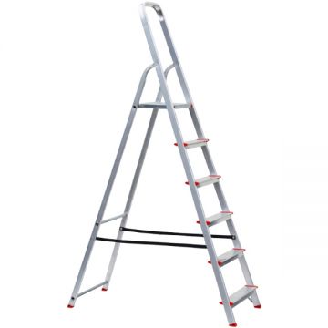 Evotools  681589 - Scara constructii dubla 1.83 m 150  kg 5+P  trepte tronson