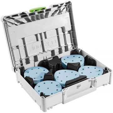 Festool  SYS-STF D125 GR-Set - Set foi abrazive rotunde 125 mm granulatie mixta 9 gauri 100 bucati