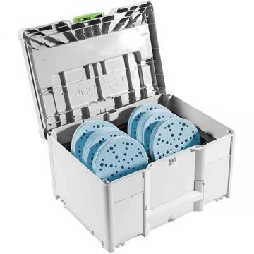 Festool  SYS-STF D150 GR-Set - Set foi abrazive rotunde 150 mm granulatie mixta 48 gauri 120 bucati