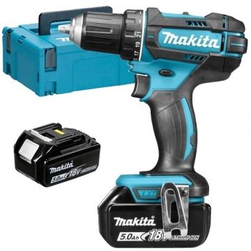 Makita  DDF482RTJ - RESIGILAT - Masina de gaurit si insurubat cu 2 acumulatori Li-Ion 18 V 5 Ah 62 Nm valiza speciala
