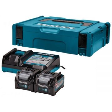 Makita  PSK XGT - Set 2 acumulatori si incarcator Li-Ion 40 V 2 Ah valiza speciala