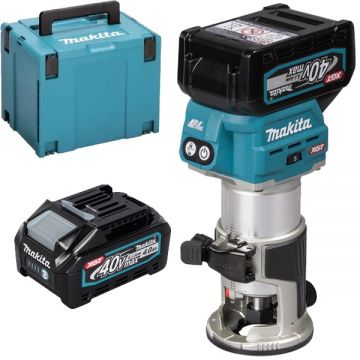Makita  RT001GM210 XGT - Masina de frezat cu 2 acumulatori Li-Ion 40 V 4 Ah 6 8 mm valiza speciala