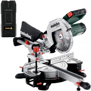 Metabo  KGS 216 M  + Vorel - 81786 - Fierastrau circular stationar 1500 W 216x30 mm + Detector de metale cu baterii alcaline 50 mm