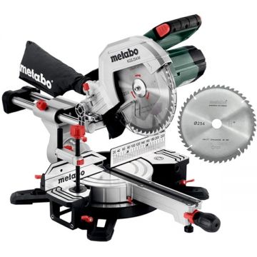 Metabo  KGS 254 M + PRECISION CUT Classic - Fierastrau circular stationar 1800 W 254x30 mm + Panza fierastrau circular lemn 254x30x2.4 mm 48 dinti