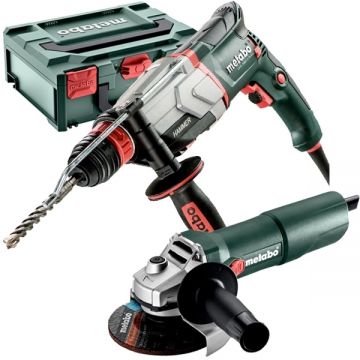 Metabo  UHE 2660-2 QUICK + W 750-125 - Rotopercutor SDS-Plus 800 W 2.8 J mandrina interschimbabila valiza speciala + Polizor unghiular cu fir 750 W 125 mm