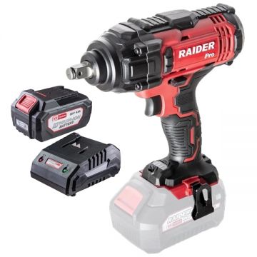 Raider  RDP-SCIW20-5 + RDP-R20 - Masina de insurubat cu impact patrat 1/2 inch 400 Nm + Set 1 acumulator si incarcator Li-Ion 20 V 4 Ah