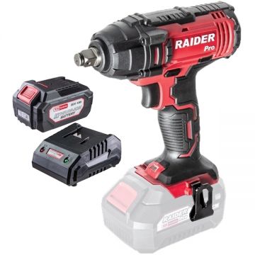 Raider  RDP-SCIW20 + RDP-R20 - Masina de insurubat cu impact patrat 1/2 inch 250 Nm + Set 1 acumulator si incarcator Li-Ion 20 V 4 Ah