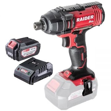 Raider  RDP-SHID20 + RDP-R20 - Masina de insurubat cu impact 180 Nm + Set 1 acumulator si incarcator Li-Ion 20 V 4 Ah