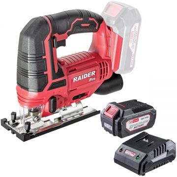 Raider  RDP-SJS20 + RDP-R20 - Fierastrau pendular + Set 1 acumulator si incarcator Li-Ion 20 V 4 Ah