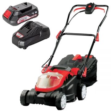 Raider  RDP-SLM20 + RDP-R20 - Masina de tuns iarba 36 cm 35 l + Set 1 acumulator si incarcator Li-Ion 20 V 2 Ah