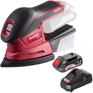 Raider  RDP-SMSA20 + RDP-R20 - Slefuitor delta + Set 1 acumulator si incarcator Li-Ion 20 V 2 Ah