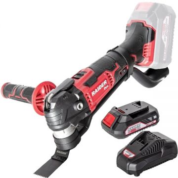 Raider  RDP-SOMT20 + RDP-R20 - Multicutter + Set 1 acumulator si incarcator Li-Ion 20 V 2 Ah
