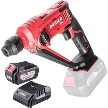 Raider  RDP-SRH20 + RDP-R20 - Rotopercutor SDS-Plus 1.2 J + Set 1 acumulator si incarcator Li-Ion 20 V 4 Ah