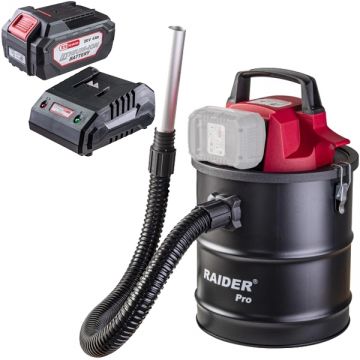 Raider  RDP-SWC20 + RDP-R20 - Aspirator pentru cenusa 80 mbar + Set 1 acumulator si incarcator Li-Ion 20 V 4 Ah