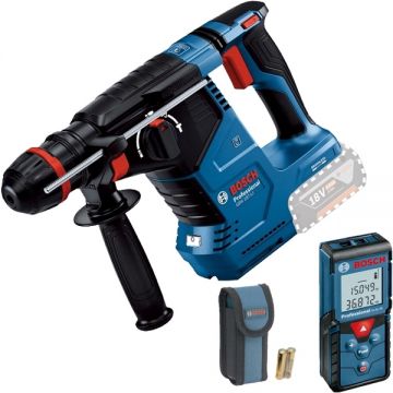 Bosch  GBH 187-LI One Chuck + GLM 40 - Rotopercutor SDS-Plus 2.4 J + Telemetru laser 40 m +/-1.5 mm/m 10 valori memorate