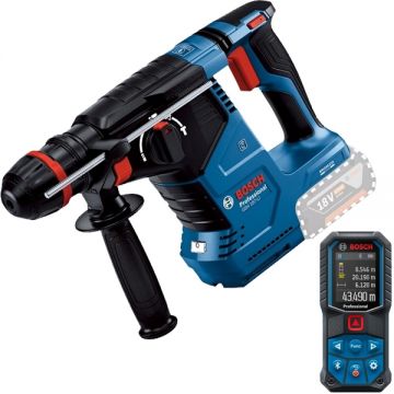 Bosch  GBH 187-LI One Chuck + GLM 50-27 C - Rotopercutor SDS-Plus 2.4 J + Telemetru laser 50 m +/-1.5 mm/m 30 valori memorate bluetooth display color