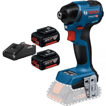 Bosch  GDR 18V-220 C + GBA + GAL 18V-40 - Masina de insurubat cu impact 220 Nm M6-M16 + Set 2 acumulatori si incarcator Li-Ion 18 V 5 Ah