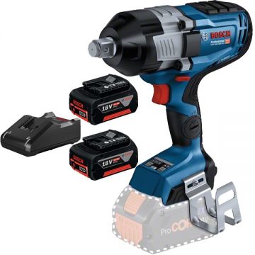 Bosch  GDS 18V-1600 HC + GBA + GAL 18V-40 - Masina de insurubat cu impact patrat 3/4 inch 2200 Nm + Set 2 acumulatori si incarcator Li-Ion 18 V 5 Ah