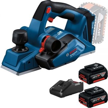 Bosch  GHO 185-LI + GBA + GAL 18V-40 - Rindea 82 mm + Set 2 acumulatori si incarcator Li-Ion 18 V 5 Ah