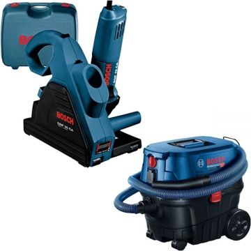 Bosch  GNF 35 CA + GAS 12-25 PL - Freza pentru caneluri beton 1400 W 150 mm valiza plastic + Aspirator umed-uscat 1250 W 200 mbar 25 l priza scule electrice