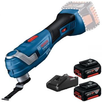 Bosch  GOP 185-LI + GBA + GAL 18V-40 - Multicutter + Set 2 acumulatori si incarcator Li-Ion 18 V 5 Ah