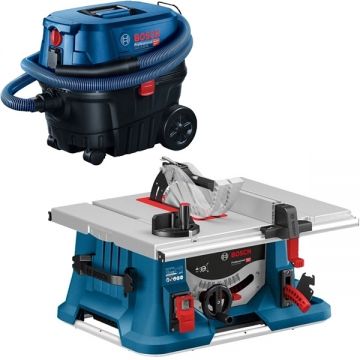 Bosch  GTS 635-216 + GAS 12-25 PL - Fierastrau circular de masa 1600 W 216x30 mm + Aspirator umed-uscat 1250 W 200 mbar 25 l priza scule electrice