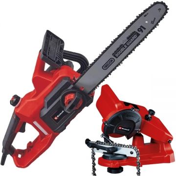 Einhell  GC-EC 1935 + GC-CS 85 E - Drujba electrica 1900 W 35 cm 15.5 m/s + Masina de ascutit lanturi 85 W 108x23x3.2 mm