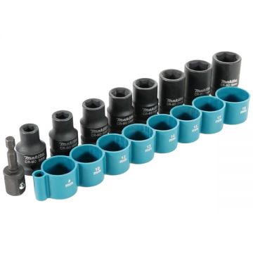 Makita  B-54651 - Set chei tubulare impact 8-18  mm 3/8 inch 9 bucati